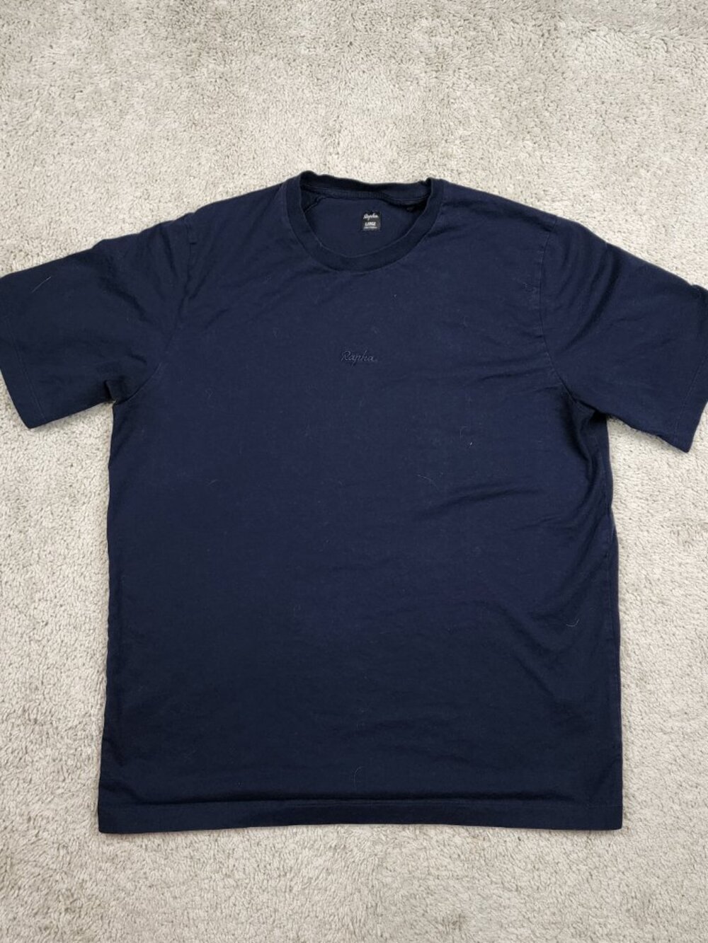Rapha Cycling T shirt 100% cotton Performance Size Large L Navy Blue USA Run - Picture 2 of 5